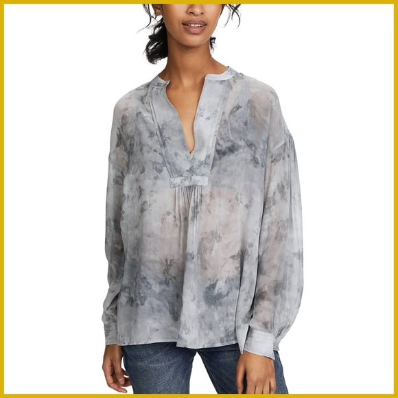 Vince Long Sleeve Silk Sheer Blouse Shirt - Picture 1 of 10